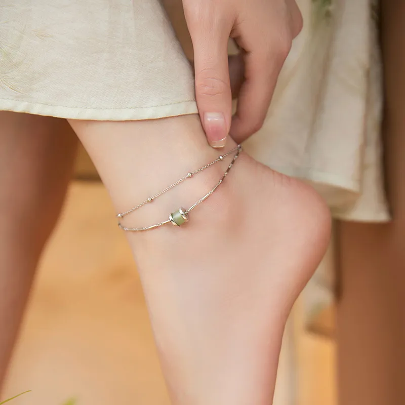 Fu Ru Ji 925 Sterling Silver Anklets Women's-4