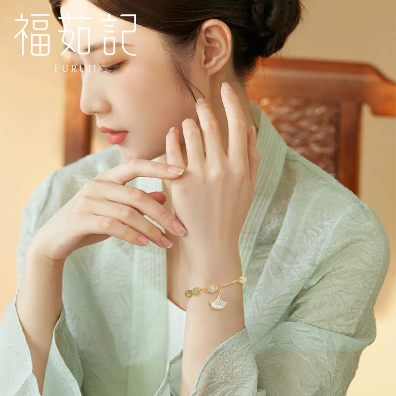 Fu Ru Ji Bracelets Pale Greenish White Jade Women's-4