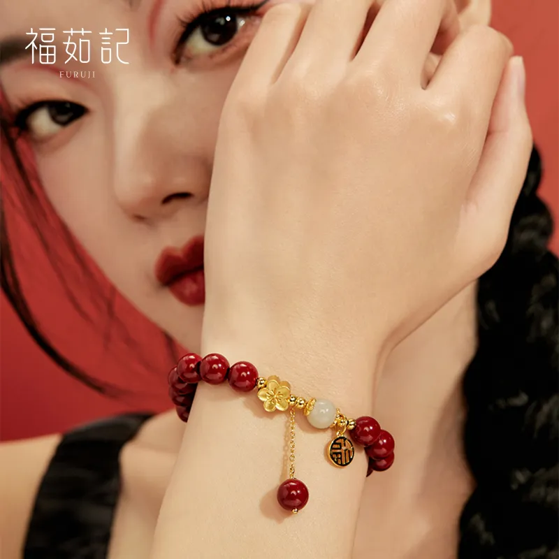 Fu Ru Ji Hetian Jade Bracelets Pale Greenish White Jade Women's-4