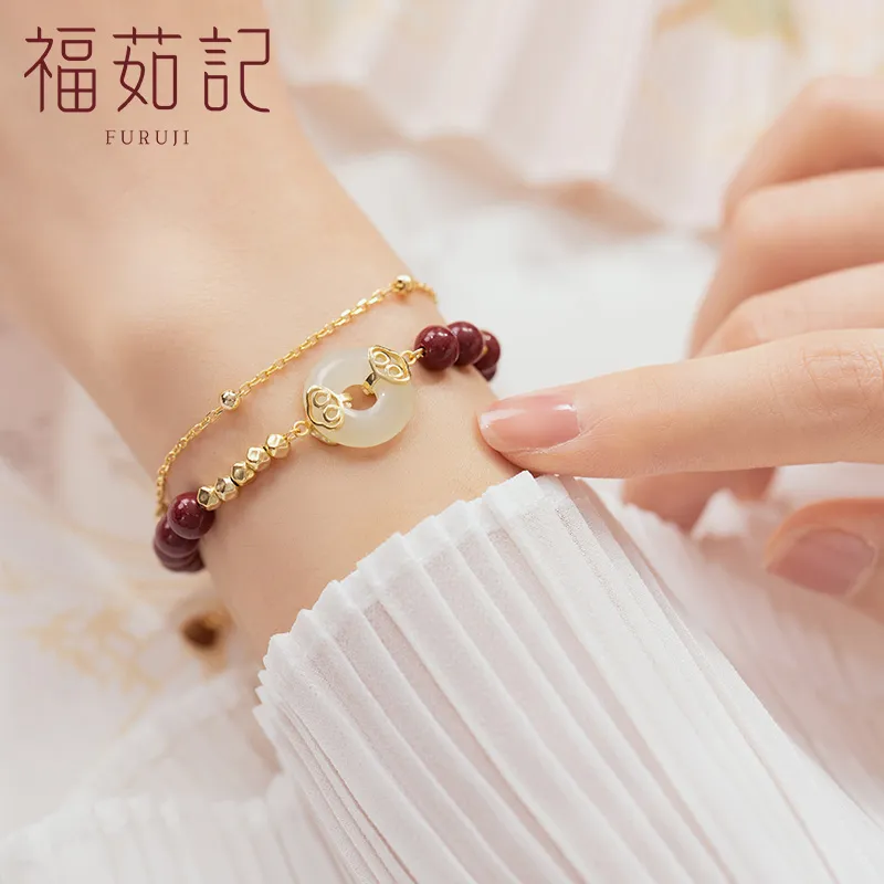 Fu Ru Ji Bracelets Pale Greenish White Jade Women's-5