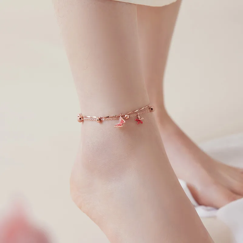 Fu Ru Ji 925 Sterling Silver Anklets Women's-5