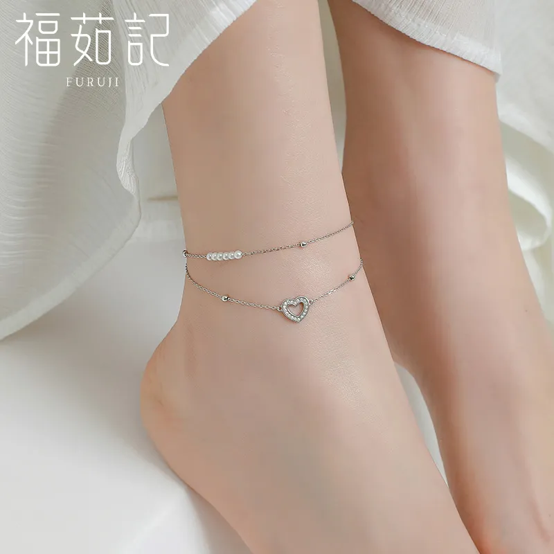 Fu Ru Ji 925 Sterling Silver Anklets Women's-4