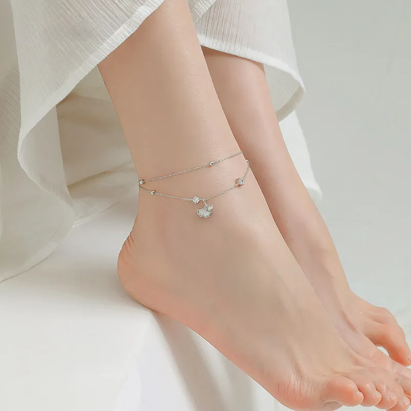 Fu Ru Ji 925 Sterling Silver Anklets Women's-5