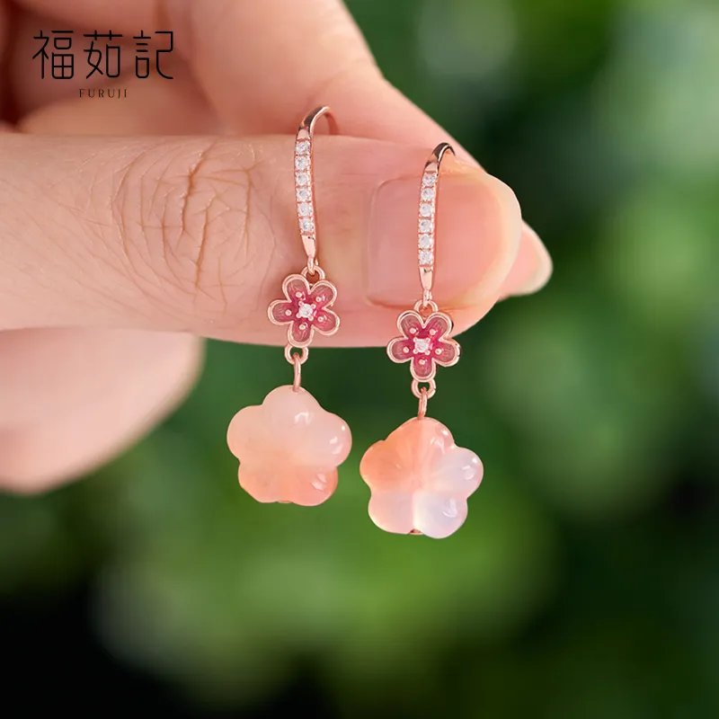 Fu Ru Ji Agate Earrings Women's-4