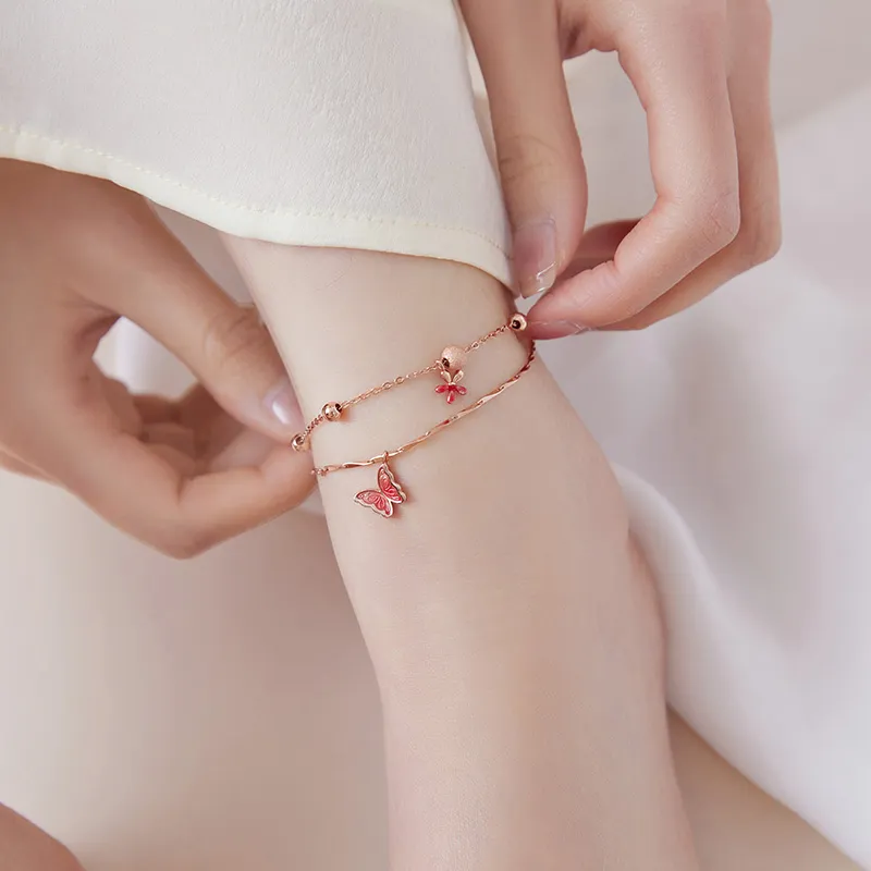 Fu Ru Ji 925 Sterling Silver Anklets Women's-4