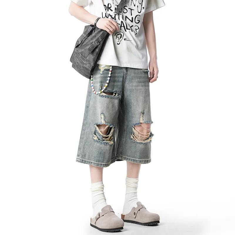 CEMOZI MC Denim Shorts Unisex Washed Blue-6