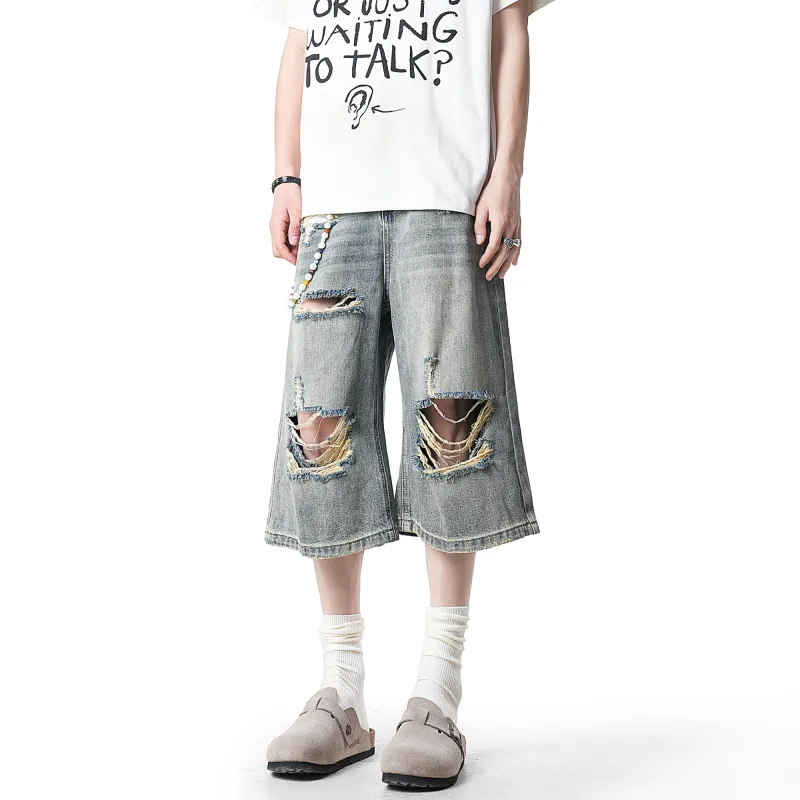 CEMOZI MC Denim Shorts Unisex Washed Blue-5