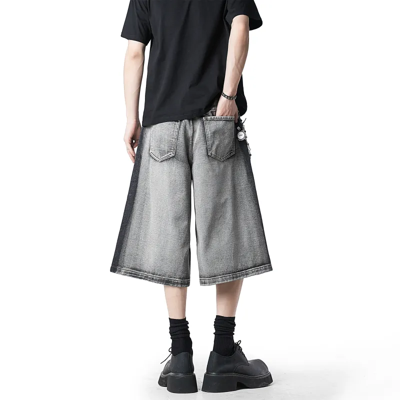 CEMOZI MC Denim Shorts Unisex Black Gray Color-1