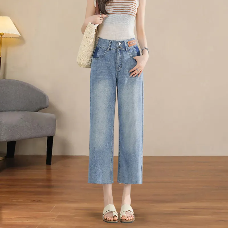 Weixi Jeans Women's Cool Tea Blue-1
