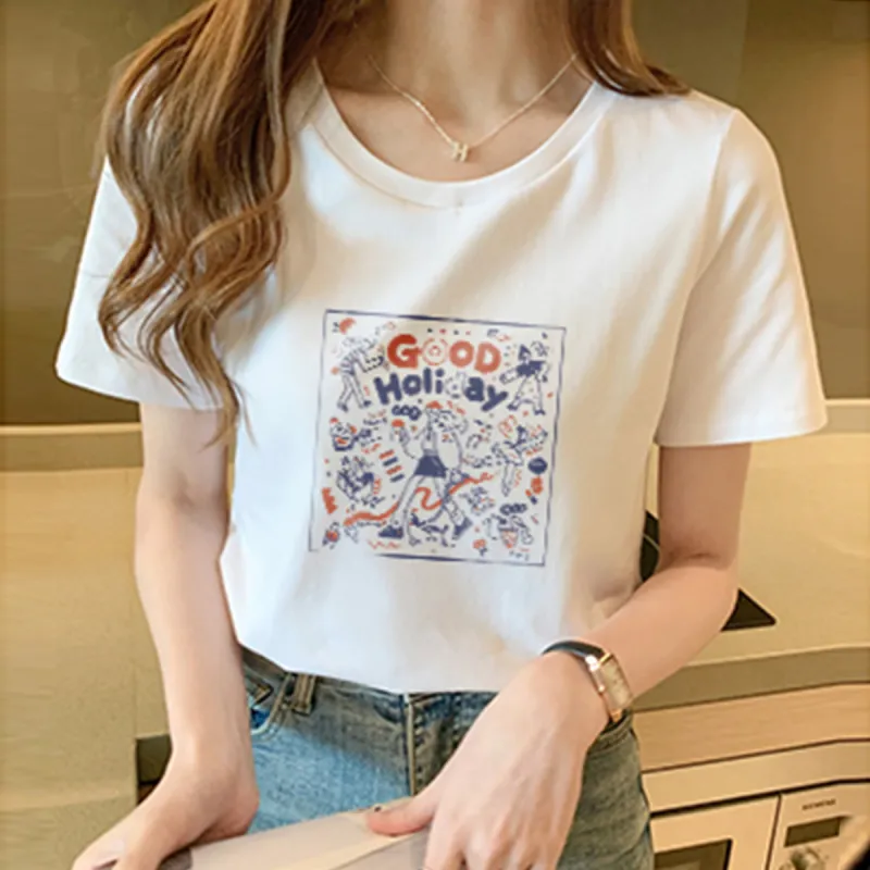 Weixi T Shirts Women's White-4
