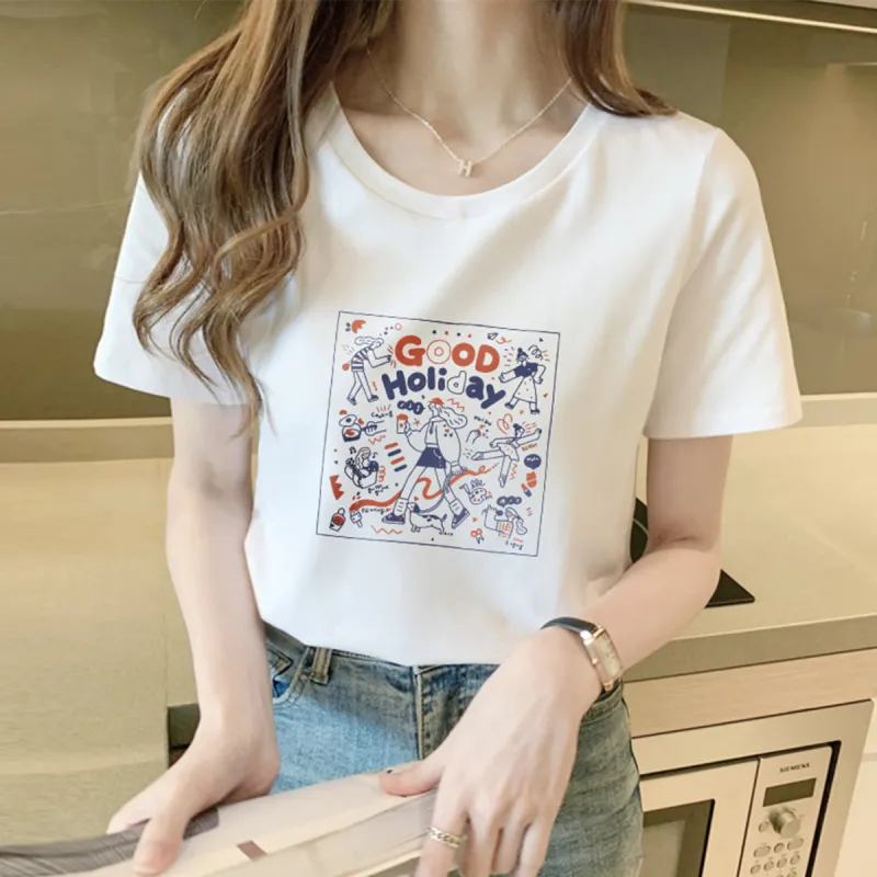 Weixi T Shirts Women's White-3