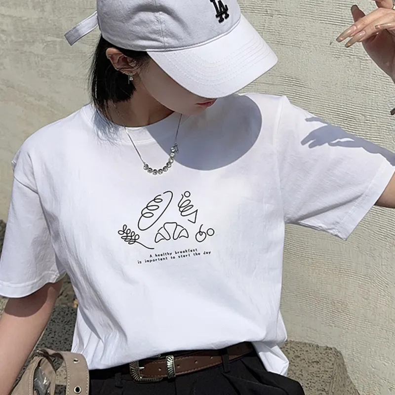 Weixi T Shirts Women's White-3