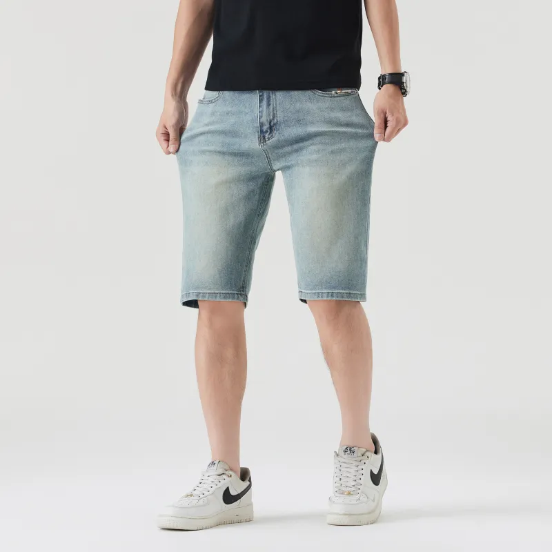 FAIRWHALE Denim Shorts Unisex Nostalgic Vintage Blue-2