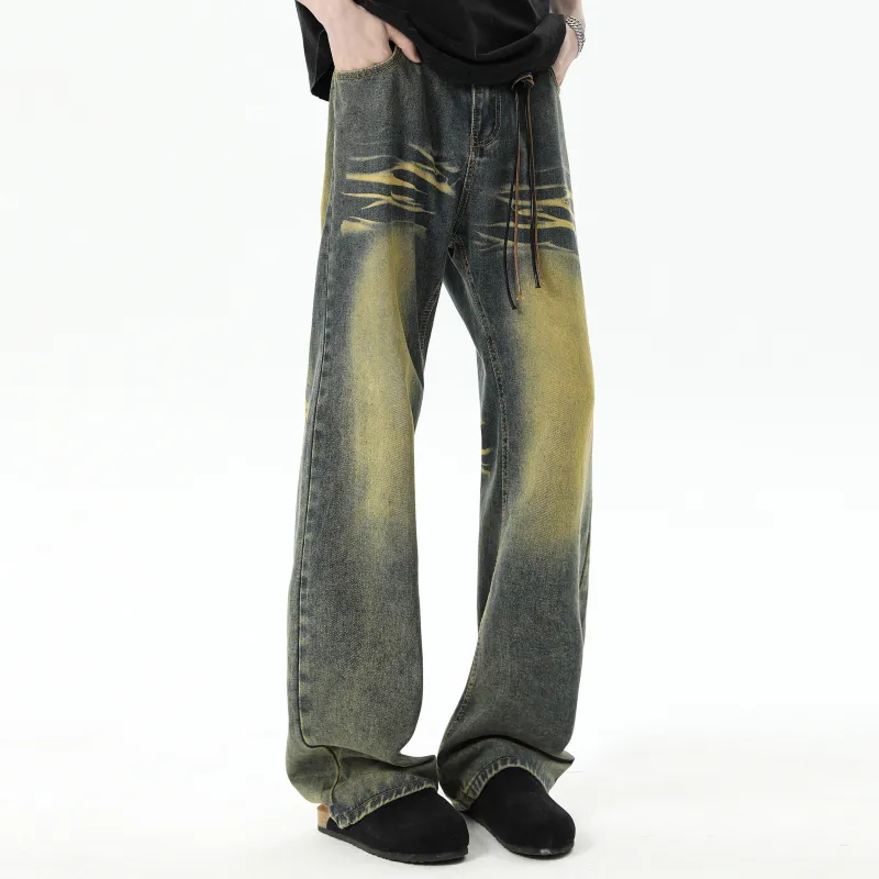 FAIRWHALE Jeans Unisex Vintage Blue-4