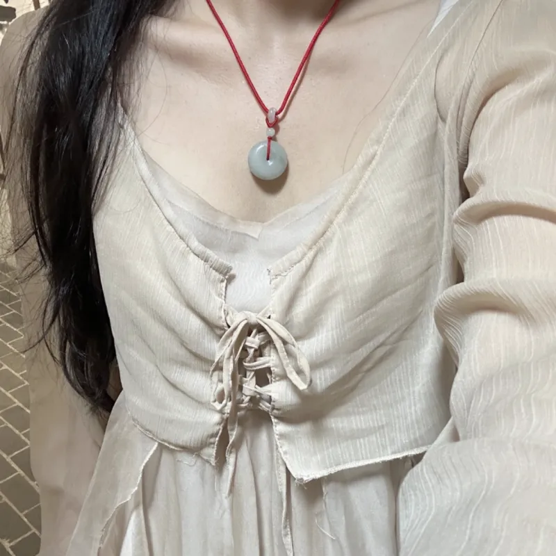 As Fury Bean Type Jadeite Necklaces Unisex-5