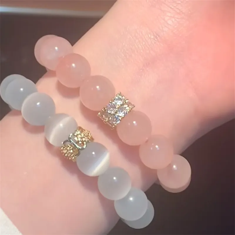 As Fury Natural Glass Cat Eye Bracelets Unisex-4