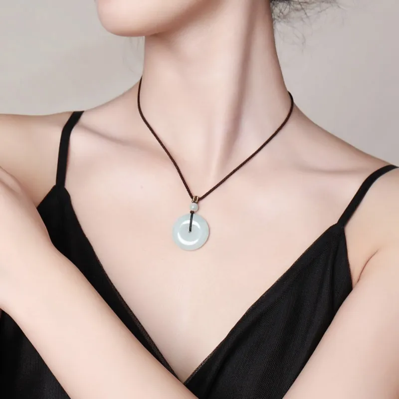As Fury Bean Type Jadeite Necklaces Unisex-1