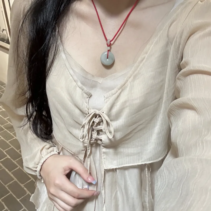 As Fury Bean Type Jadeite Necklaces Unisex-4