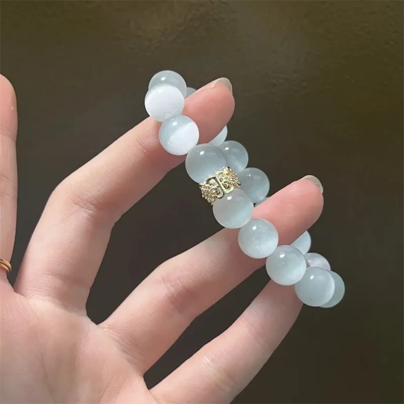 As Fury Natural Glass Cat Eye Bracelets Unisex-2
