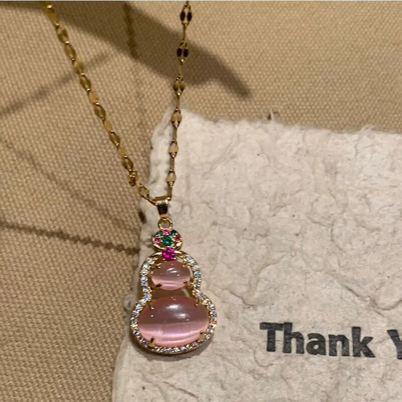 As Fury Glass Cat Eye Necklaces Women's-1