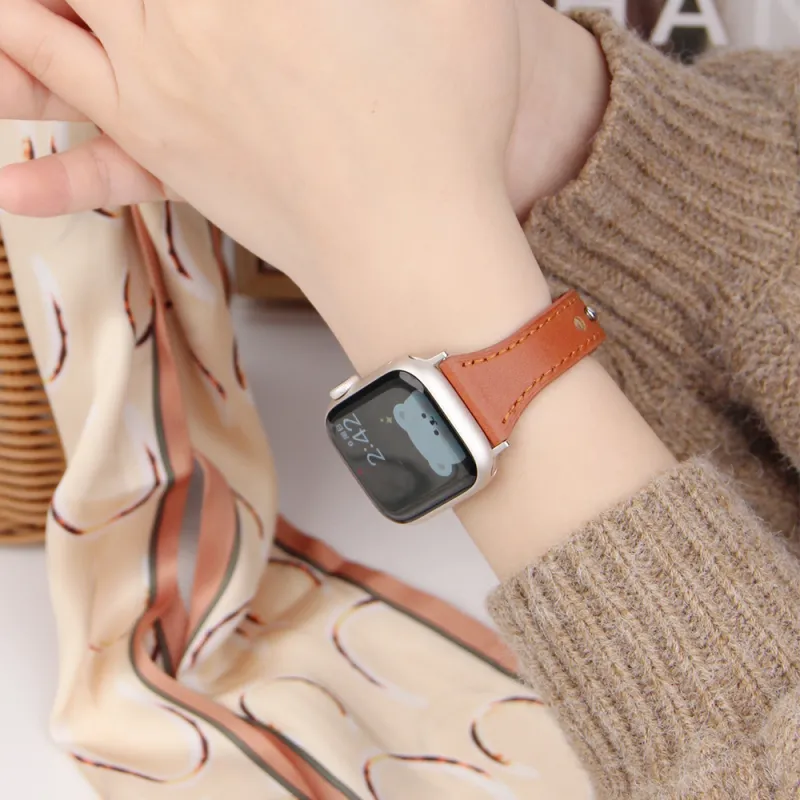 LeYu Compatible With Apple Watch Bands Button Small Round Pendant Unisex-14