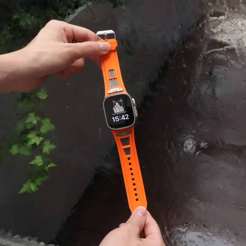 LeYu Mesh Diving Avant Garde Strap Apple Compatibility Watch Band Refit TPU Material-30