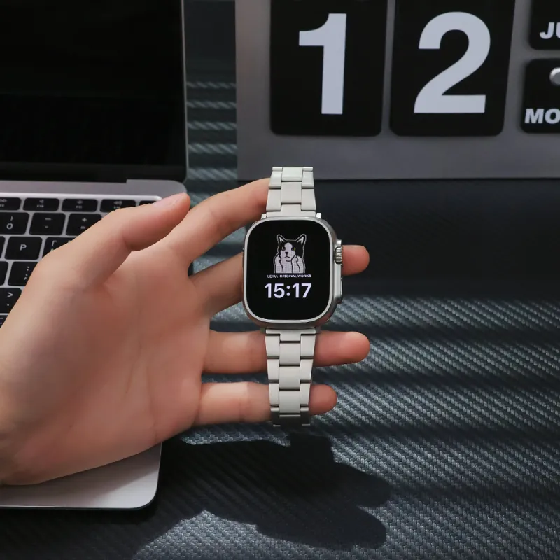 LeYu Self Release Three Bezel Apple Watch Band Unisex-17