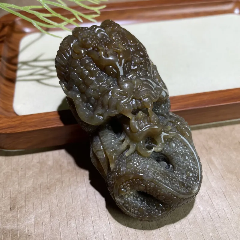 BUDOUXIAOAI Hetian Jade Handheld Piece Sugar Jade Men's-1