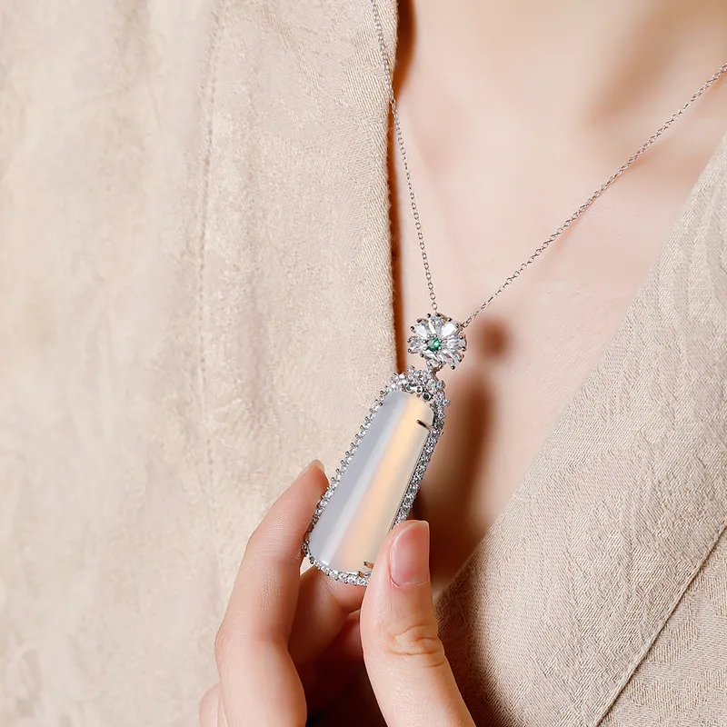 BUDOUXIAOAI Natural Chalcedony Necklaces Unisex-2