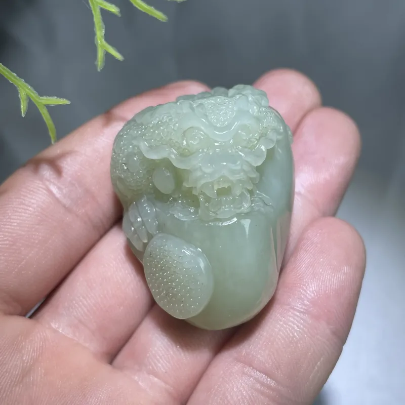 BUDOUXIAOAI Hetian Jade Handheld Piece Yellow Jade Men's-7