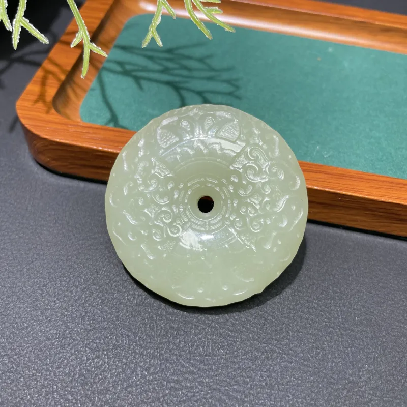 BUDOUXIAOAI Hetian Jade Pendants White Jade/Pale Greenish White Jade Unisex-4