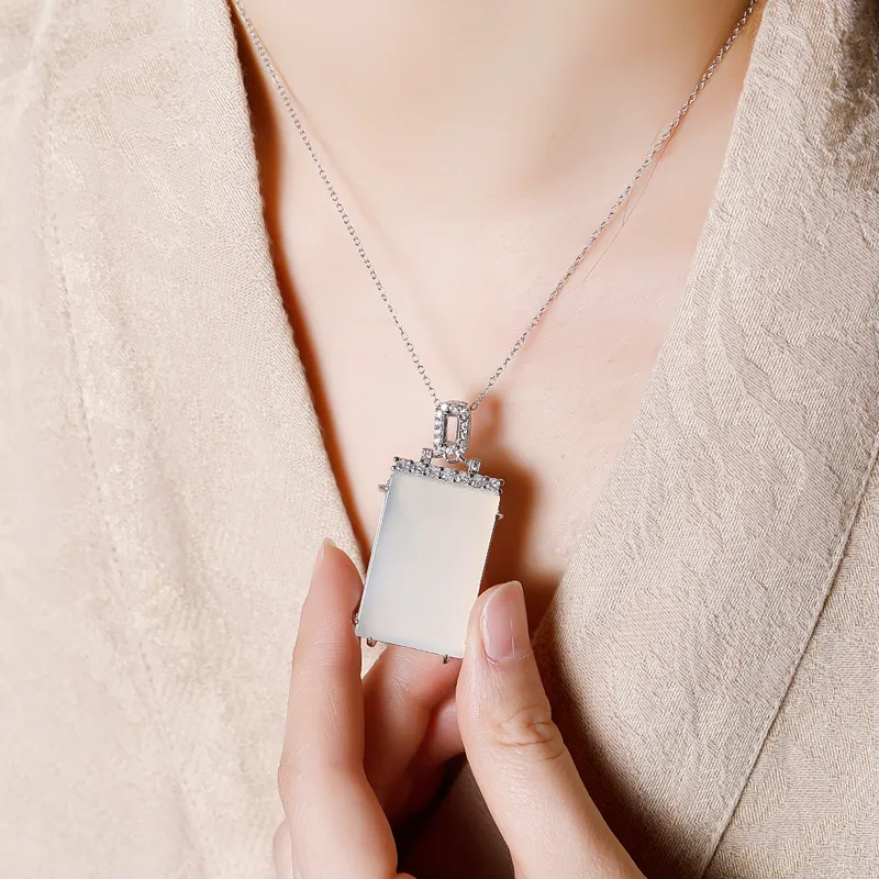 BUDOUXIAOAI Natural Chalcedony Necklaces Unisex-4