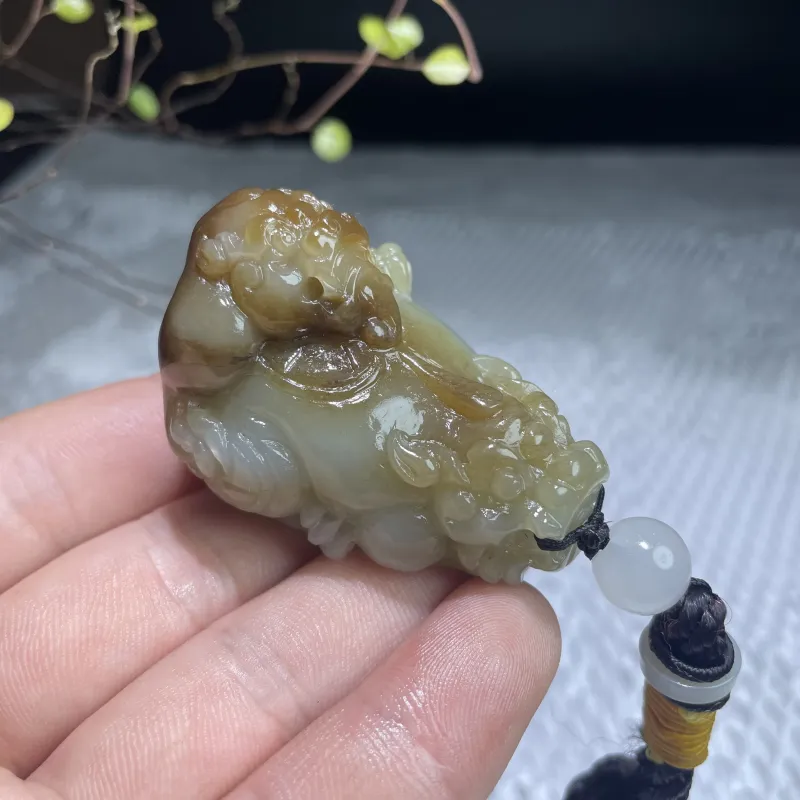 BUDOUXIAOAI Hetian Jade Handheld Piece Sugar Jade Men's-2