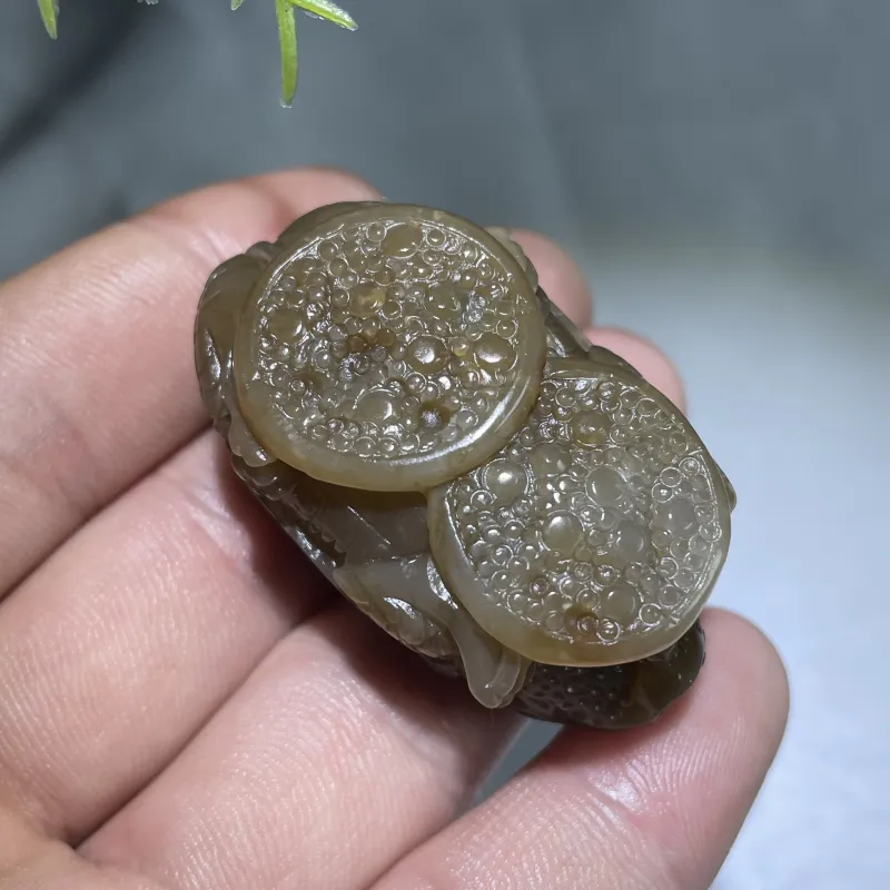 BUDOUXIAOAI Hetian Jade Handheld Piece Sugar Jade Unisex-7