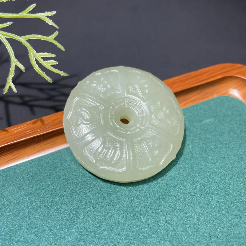 BUDOUXIAOAI Hetian Jade Pendants White Jade/Pale Greenish White Jade Unisex-6