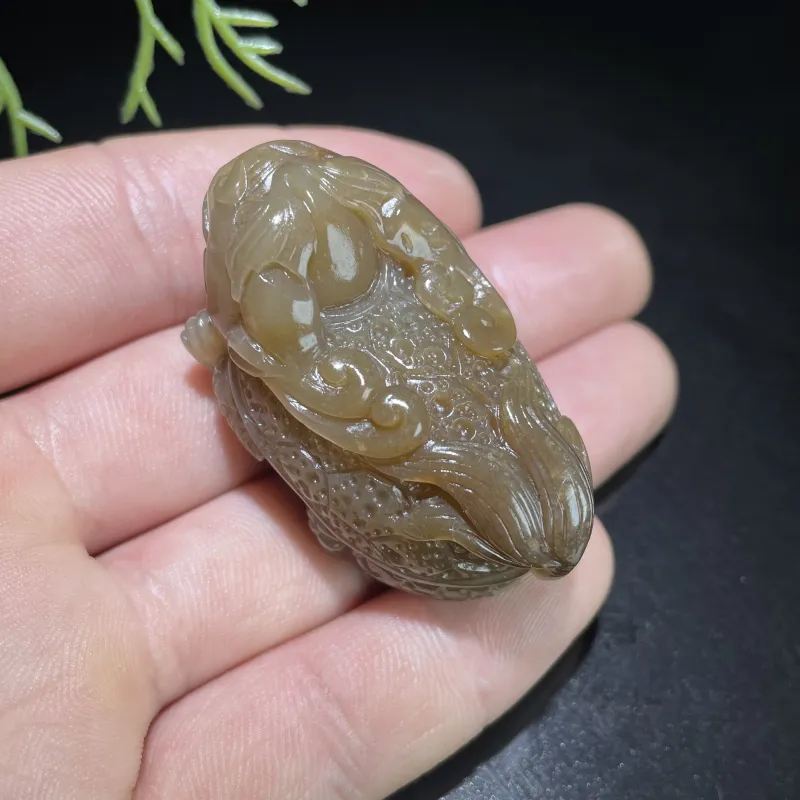 BUDOUXIAOAI Hetian Jade Handheld Piece Sugar Jade Unisex-1