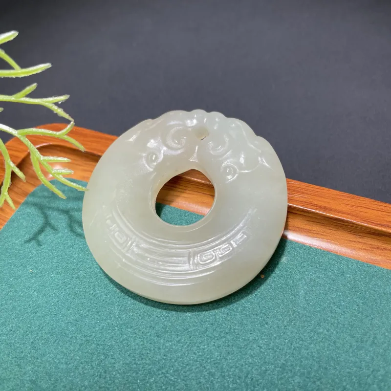 BUDOUXIAOAI Hetian Jade Pendants White Jade/Pale Greenish White Jade Unisex-4