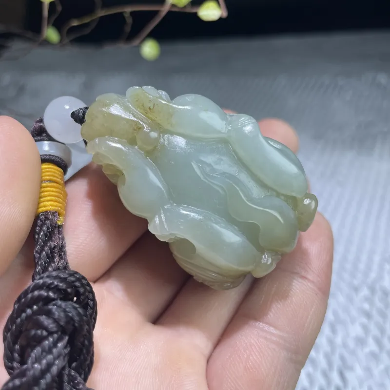BUDOUXIAOAI Hetian Jade Handheld Piece Sugar Jade Men's-4