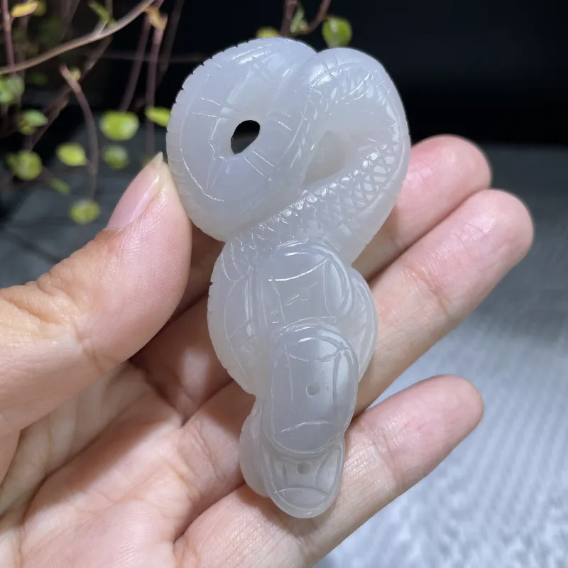 BUDOUXIAOAI Hetian Jade Handheld Piece White Jade Men's-5