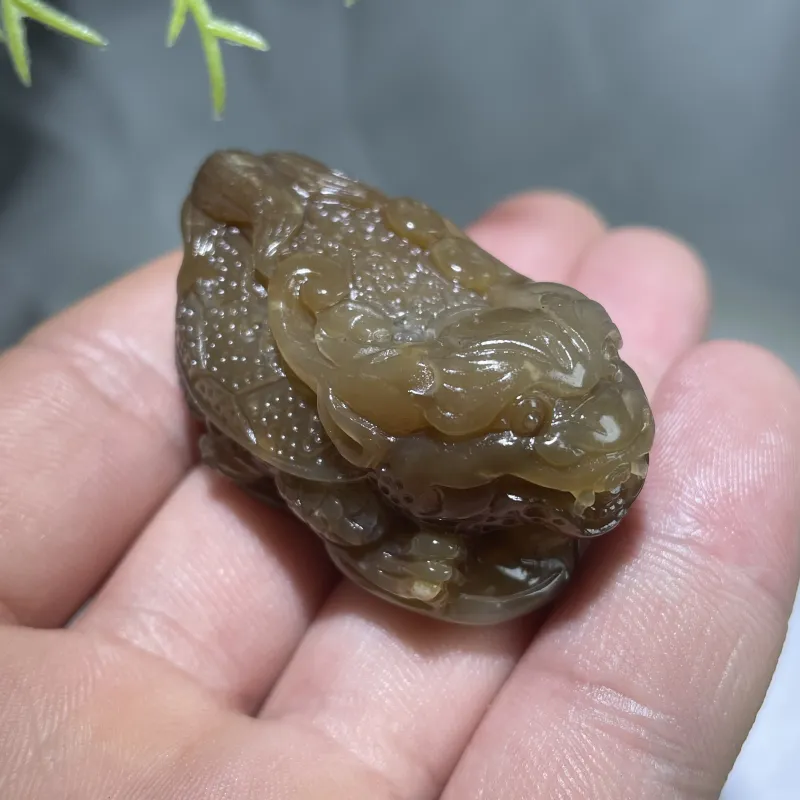 BUDOUXIAOAI Hetian Jade Handheld Piece Sugar Jade Unisex-6