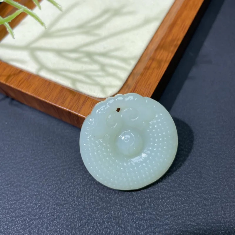 BUDOUXIAOAI Pendants White Jade/Pale Greenish White Jade Unisex-1