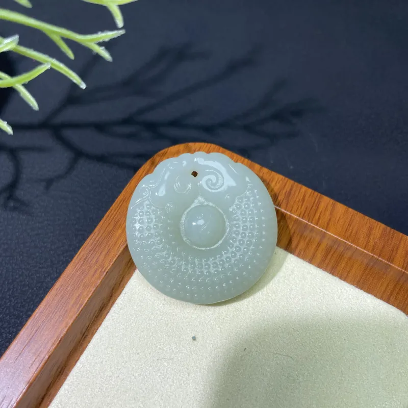 BUDOUXIAOAI Pendants White Jade/Pale Greenish White Jade Unisex-4