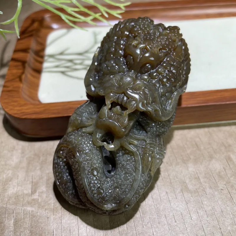 BUDOUXIAOAI Hetian Jade Handheld Piece Sugar Jade Men's-2