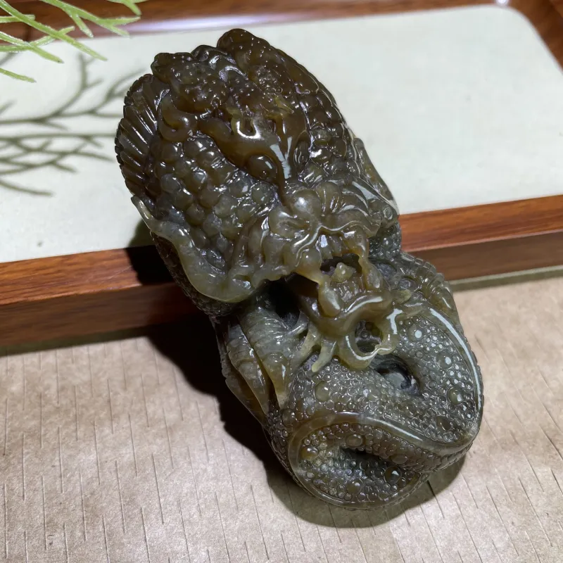 BUDOUXIAOAI Hetian Jade Handheld Piece Sugar Jade Men's-5
