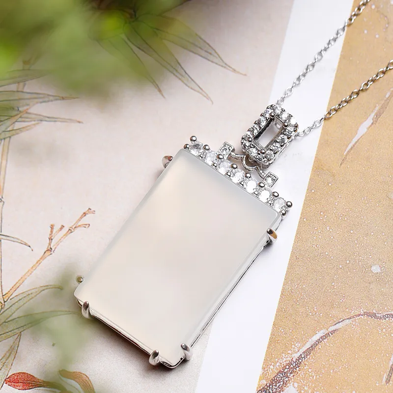 BUDOUXIAOAI Natural Chalcedony Necklaces Unisex-2