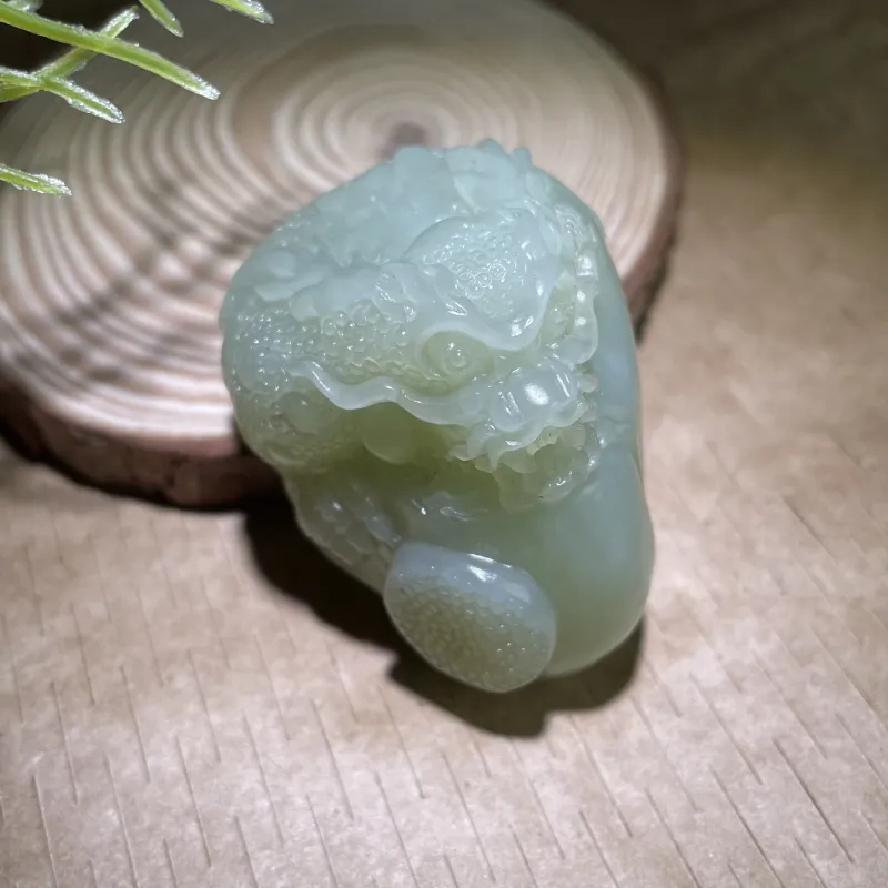 BUDOUXIAOAI Hetian Jade Handheld Piece Yellow Jade Men's-1