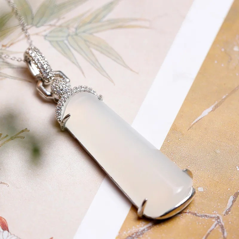BUDOUXIAOAI Natural Chalcedony Necklaces Unisex-2