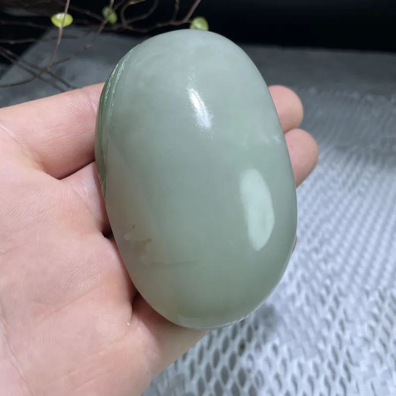 BUDOUXIAOAI Hetian Jade Handheld Piece Green Jadeite Men's-4