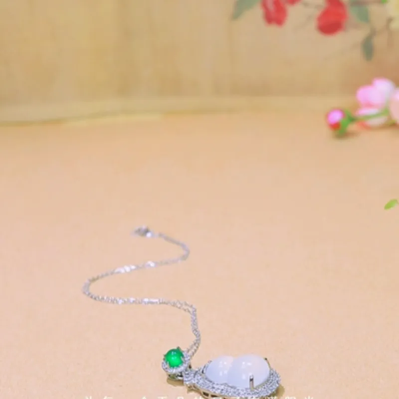 BUDOUXIAOAI Chalcedony Necklaces Unisex-3