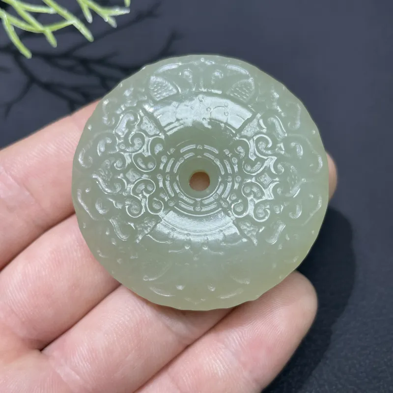 BUDOUXIAOAI Hetian Jade Pendants White Jade/Pale Greenish White Jade Unisex-2